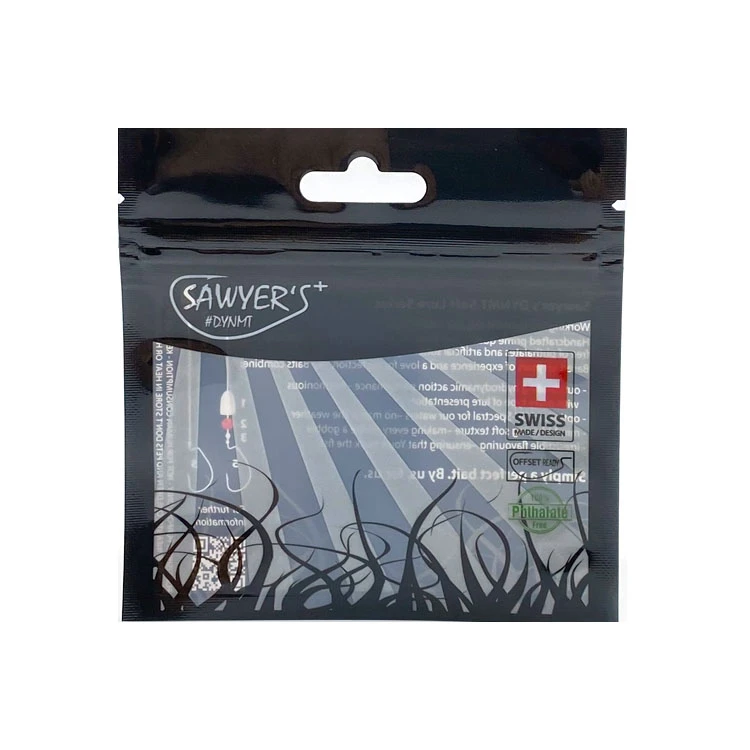 Custom Vertical See Through Soft Fish Food Bait Worms Plastic Lure Packing Bag